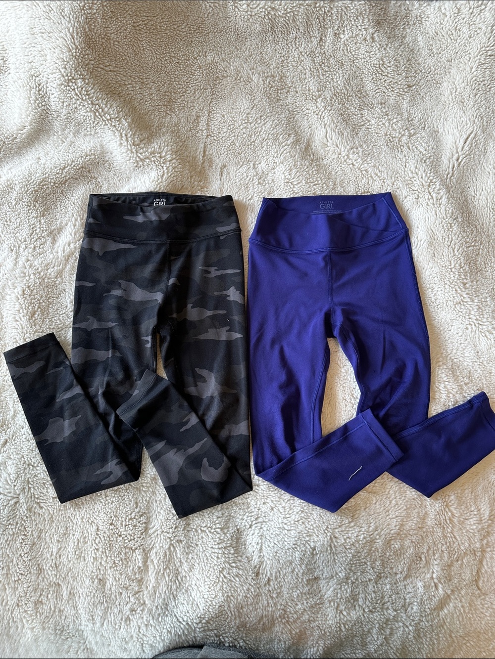 Athleta Girls' Leggings Duo - Black Camo & Deep Purple